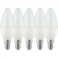 LongLife LED Lamp Kaars E14 - Mat - Warm wit licht - 4W vervangt 40W - Voordeelverpakking - 5 kaarslampen - thumbnail