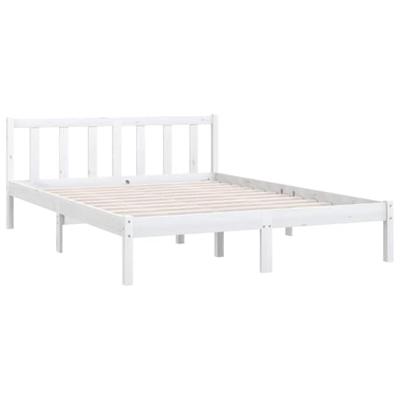 Bedframe massief grenenhout wit 160x200 cm