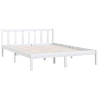 Bedframe massief grenenhout wit 160x200 cm - thumbnail