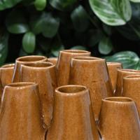 Tuitvaas Tulp XL keramiek 29cm oker - thumbnail