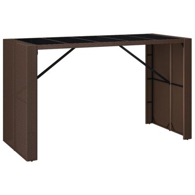 7-delige Tuinbarset met kussens poly rattan bruin