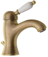Wastafelmengkraan Sapho Kirk� Wit Retro 1-hendel Gebogen 18.2 cm Brons Sapho - thumbnail