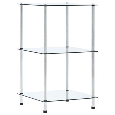 VidaXL Kastje 3-laags 40x40x67 cm gehard glas transparant