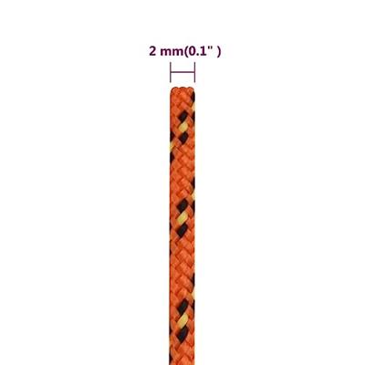 VidaXL Boottouw 2 mm 100 m polypropyleen oranje VidaXL Boottouw 2 mm 100 m polypropyleen oranje