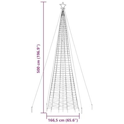LED-kerstboom met spikes 1534 LED's 500 cm kleurrijk