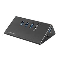 LC Power LC-HUB-ALU-2B-4 LC-HUB-2B-4 USB-hub 3 poorten USB-A USB 3.0 5 GBit/s Zwart - thumbnail