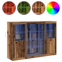 LED Sideboard Oudhout 142,5 x 37 x 100 cm Bewerkt hout - thumbnail