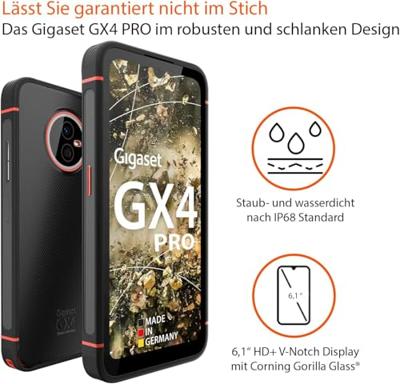 Gigaset GX4 Pro Smartphone 128 GB 15.5 cm (6.1 inch) Zwart Android 14 Dual-SIM