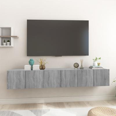 Tv-hangmeubels 3 st 60x30x30 cm bewerkt hout grijs sonoma eiken