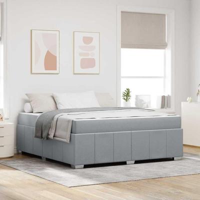 Bedframe met matras Lichtgrijs 180 x 200 cm Stof