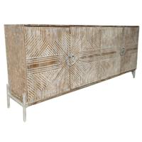 Dressoir Home ESPRIT Wit Mangohout 180 x 40 x 80 cm - thumbnail