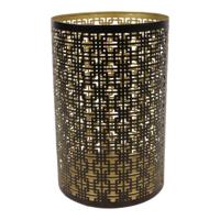 Metalen Theelichthouder Zwart Large (Model 2) - thumbnail