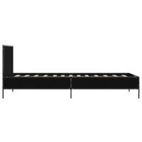 Bedframe bewerkt hout en metaal zwart 75x190 cm - thumbnail