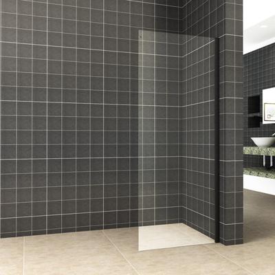 Xellanz zijwand tbv schuifbare nisdeur mat-zwart 80 cm 8 mm Nano