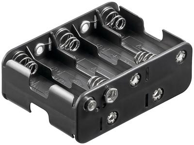 Goobay 12460 Batterijhouder Aantal cellen: 10 AA (penlite) Drukknopaansluiting (l x b x h) 77 x 60 x 32 mm