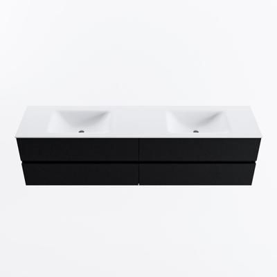 MONDIAZ VICA 190cm badmeubel onderkast Urban 4 lades. Wastafel CLOUD dubbel 2 kraangaten, kleur Talc.