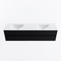 MONDIAZ VICA 190cm badmeubel onderkast Urban 4 lades. Wastafel CLOUD dubbel 2 kraangaten, kleur Talc. - thumbnail