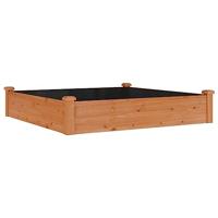 Plantenbak verhoogd met voering 120x120x25 cm vurenhout bruin - thumbnail