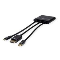ROLINE adapterkabel Mini DisplayPort / DisplayPort / Type C - HDMI, Actief, 0,15 m - thumbnail