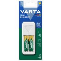 VARTA Mini Charger for 2 AA, AAA NiMH rechargeable batteries (incl. 2x AA 2100 mAh akku), EU-plugg - thumbnail