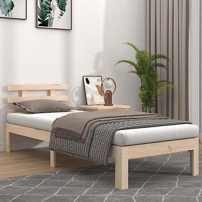 Bedframe massief hout 75x190 cm