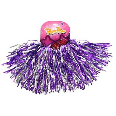 Overige Merken Pom poms 2 stuks paars/zilver