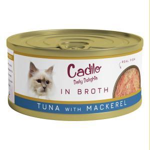 Cadilo Daily Delights - tonijn met makreel in bouillon - natvoer kat (70 g) 2 verpakkingen (12 x 70g)