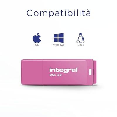 Integral Neon USB 3.0 stick, 32 GB, roze