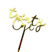 Twenty One Cake Topper (Goud) - thumbnail