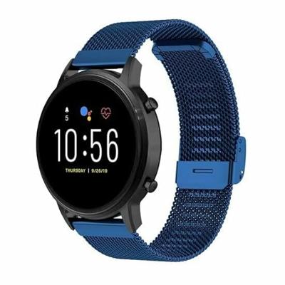 By Qubix - Compatible met Garmin Venu 3s / Vivoactive 4s / Venu 2s / Vivomove 3s / Forerunner 255s - Milanese bandje met klemsluiting - Donkerblauw - Compatible Garmin bandje