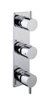 Wiesbaden Caral inbouw 3-wegs douchethermostaat rond chroom - thumbnail