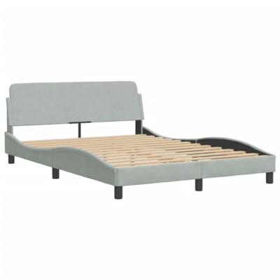 Bedframe zonder matras 120x200 cm fluweel lichtgrijs
