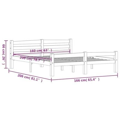 Bedframe massief grenenhout wit 160x200 cm