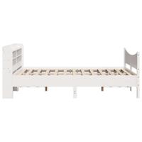 Bedframe met hoofdbord massief grenenhout wit 120x200 cm - thumbnail