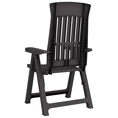 Tuinstoelen 2 st verstelbaar PP antracietkleurig Tuinstoelen 2 st verstelbaar PP antracietkleurig