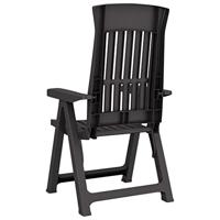 Tuinstoelen 2 st verstelbaar PP antracietkleurig - thumbnail