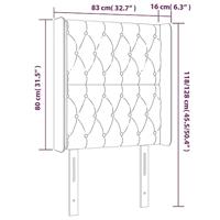 Hoofdbord LED 83x16x118/128 cm stof crèmekleurig - thumbnail