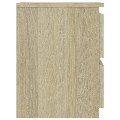 VidaXL Nachtkastjes 2 st 30x30x40 cm bewerkt hout sonoma eikenkleurig