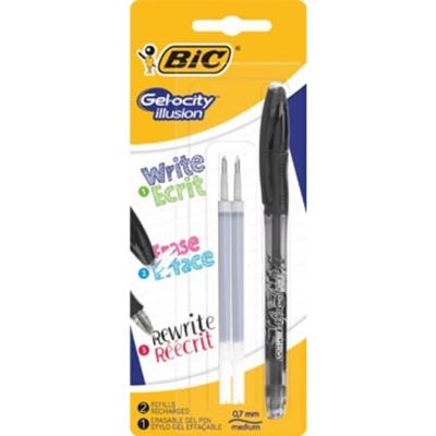 Bic roller Gel-ocity Illusion, zwart, blister met 1 stuk en 2 vullingen