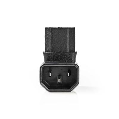 Nedis Verlengstekker | IEC-320-C13 | IEC-320-C14 | 90° Gehoekt | Vernikkeld | PVC | Zwart | Doos | 1 Stuks - CEGB1190BK