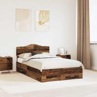 Bedframe met hoofdeinde Oudhout 120 x 200 cm Bewerkt hout - thumbnail