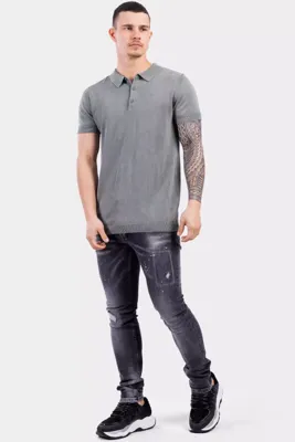 Purewhite Flat Knitted SS Polo Heren Groen - Maat XS - Kleur: Groen | Soccerfanshop