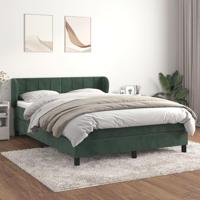 Boxspring met matras fluweel donkergroen 140x200 cm - thumbnail