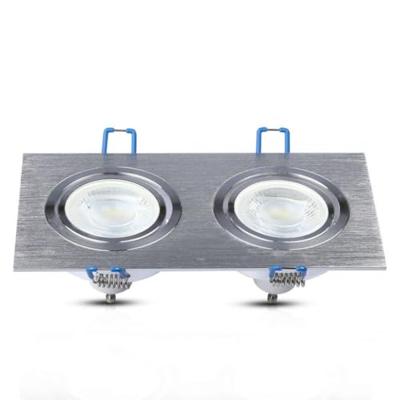 Mallorca Dubbel LED Inbouwspot - Kantelbaar armatuur - 91x180 mm - GU10 Fitting incl. lamphouder - Vierkant - IP20 voor binnen - RVS