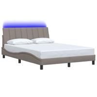 Bedframe zonder matras "Hanko" stof taupe 140x200 cm - thumbnail