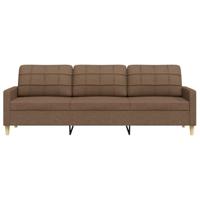 Driezitsbank 210 cm stof bruin - thumbnail