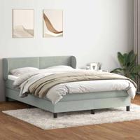 Boxspring met matras fluweel lichtgrijs 160x220 cm - thumbnail