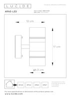 Lucide ARNE-LED - Wandspot / Wandlamp Binnen/Buiten - Ø 6,3 cm - LED - GU10 - 2x5W 2700K - IP44 - Zwart - thumbnail