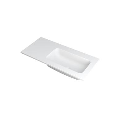 INK Faktor Wastafel Polystone Rechts Zonder Kraangat - 1000x450x15 mm - Mat Wit