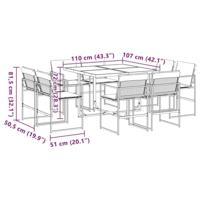 9-delige Tuinset met kussens textileen wit - thumbnail